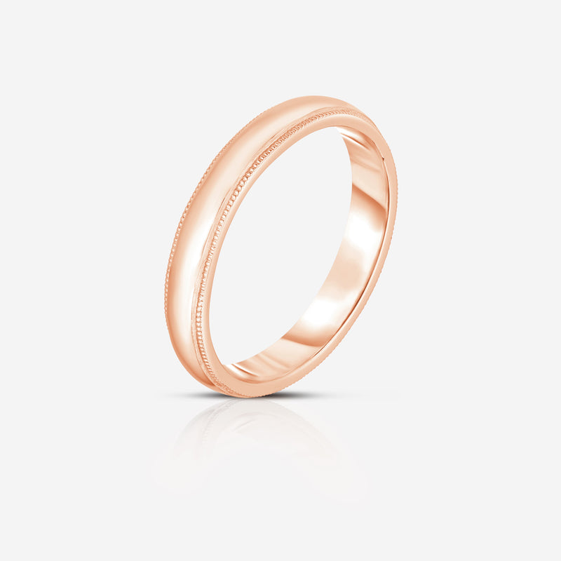 Bridal Mens Rings 4 mm Milgrain Comfort Fit Wedding Band