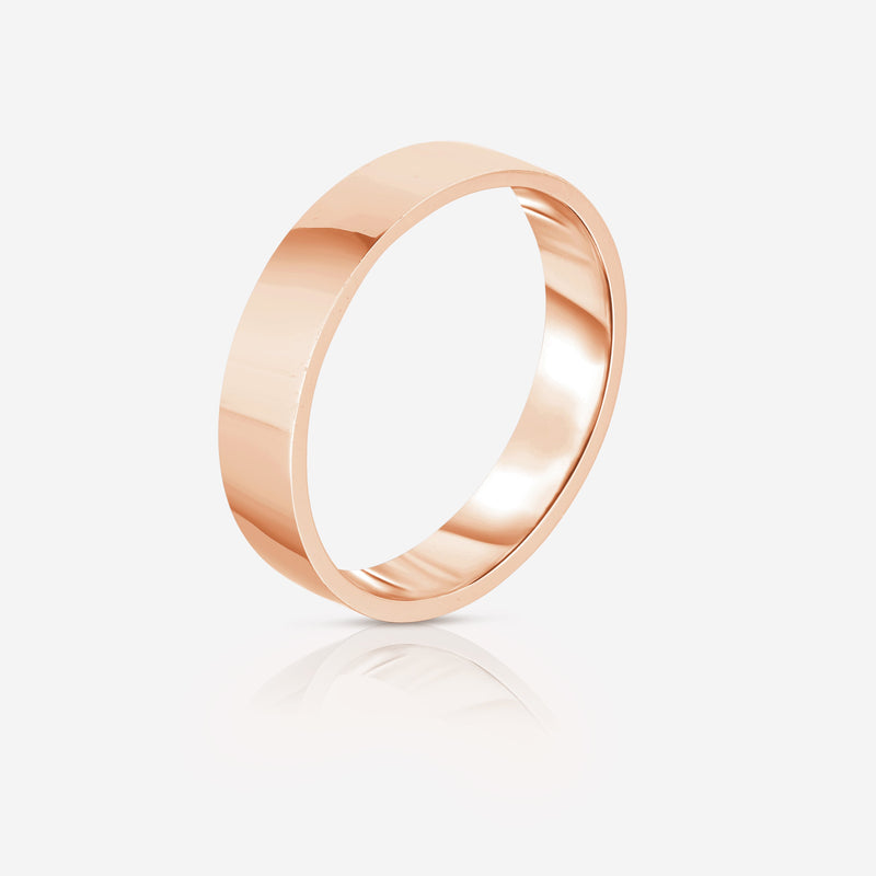 Bridal Mens Rings 5 mm Flat Comfort Fit Wedding Band