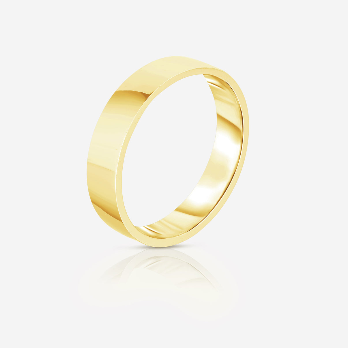 Bridal Mens Rings 5 mm Flat Comfort Fit Wedding Band