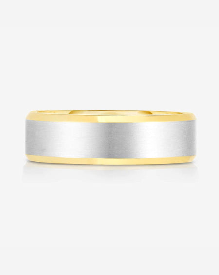 6 mm Contrast + Beveled Wedding Band
