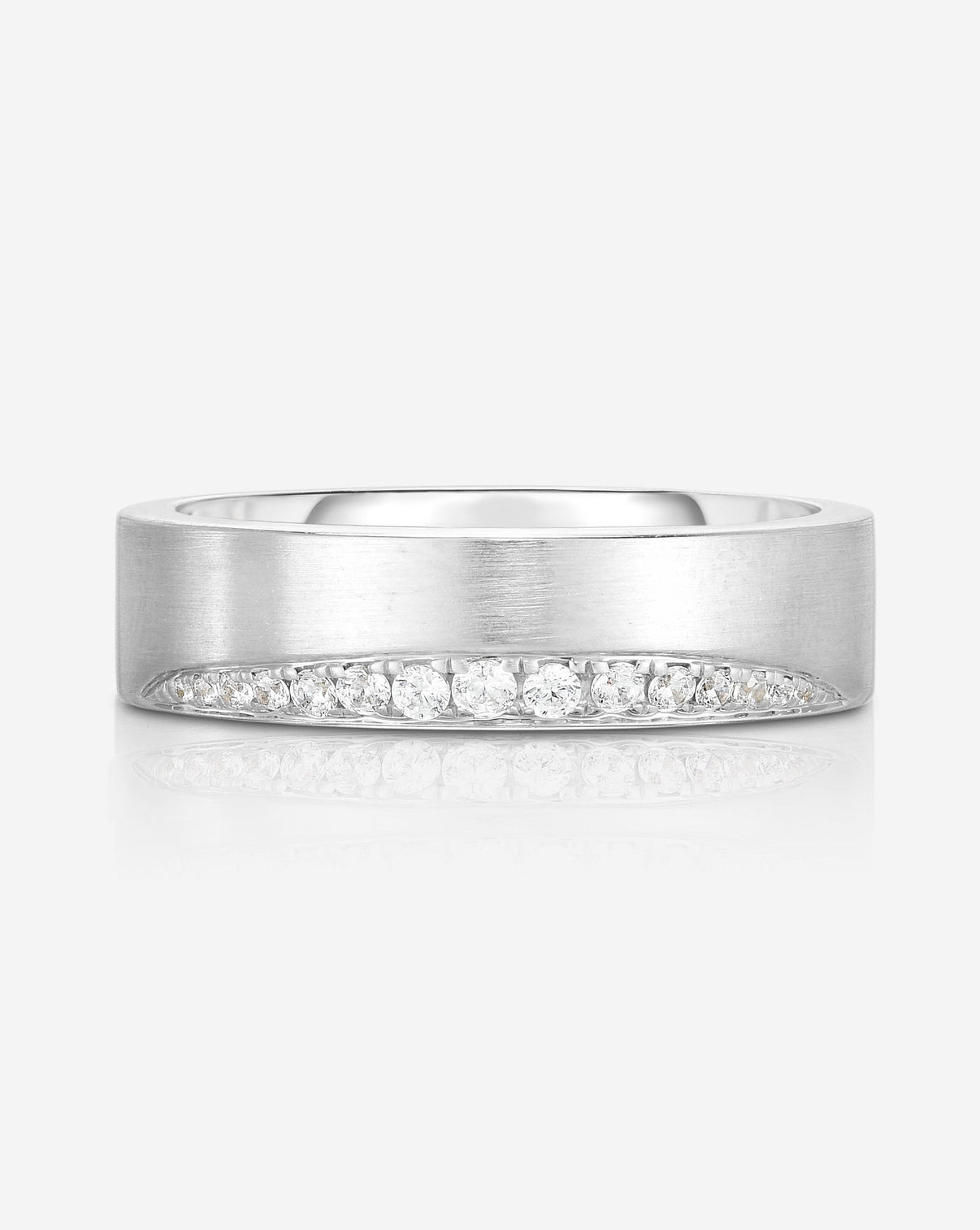 Bridal Mens Rings Diamond Edge Wedding Band