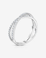 Bridal Rings Platinum Criss-Cross Band side view