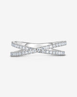 Bridal Rings Platinum Criss-Cross Band flat lay image