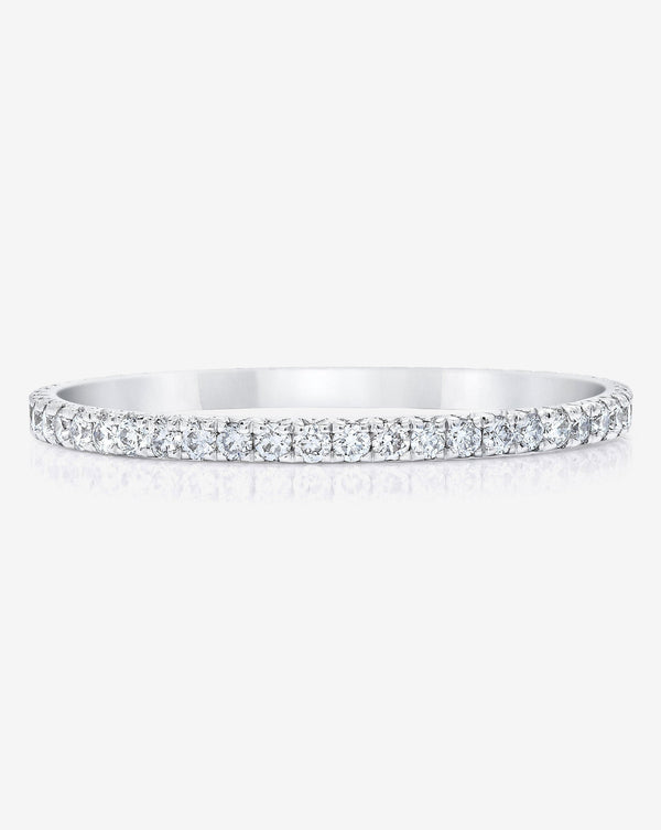 Bridal Wedding Bands 1.35mm / 3 Micro Pavé Eternity Band | Platinum