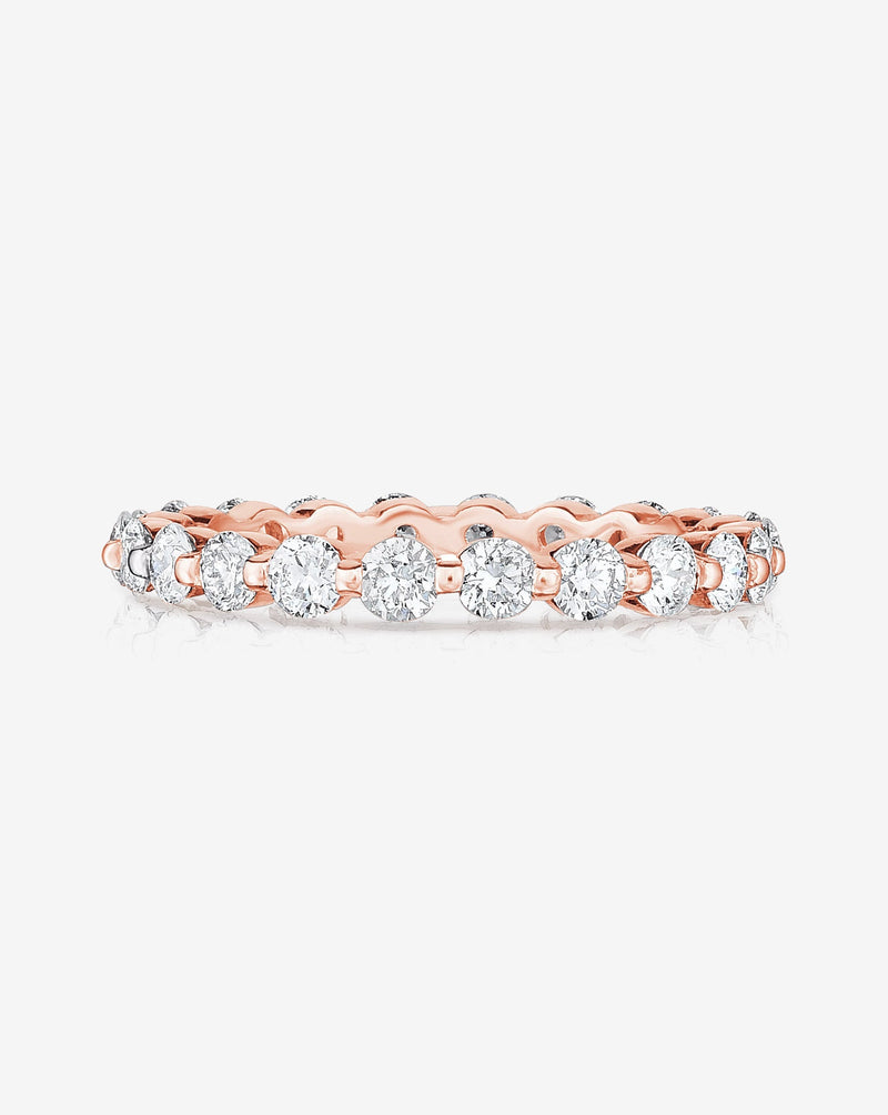 Bridal Wedding Bands 14k Rose Gold / 0.06 Single Prong Eternity Band