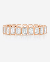 Bridal Wedding Bands 14k Rose Gold / 3.25 Mini Emerald Bezel Eternity Band