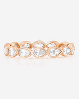 Bridal Wedding Bands 14k Rose Gold / 3 Mini Pear Bezel Eternity Band