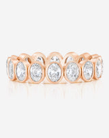 Bridal Wedding Bands 14k Rose Gold Petite Oval Bezel Eternity Band