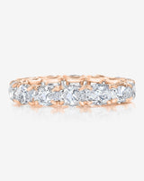 Bridal Wedding Bands 14k Rose Gold / 3 Sideways Oval Eternity Band