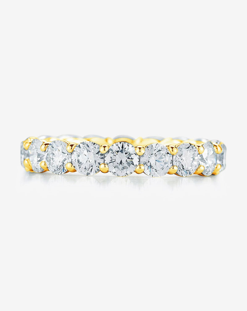 Bridal Wedding Bands 14k Yellow Gold / 0.10 / 3 Round Diamond Eternity Band