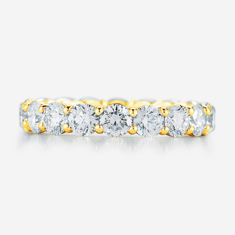 Bridal Wedding Bands 14k Yellow Gold / 0.15 / 3 Round Diamond Eternity Band 0.15ct