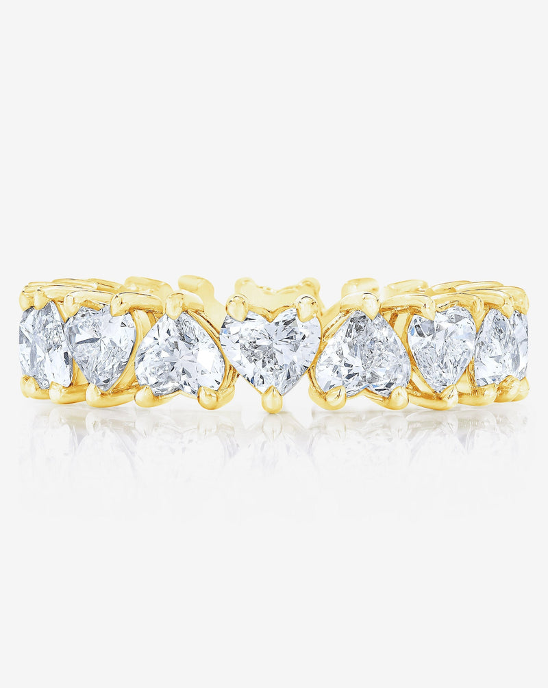 Bridal Wedding Bands 14K Yellow Gold Heart Shaped Eternity Band
