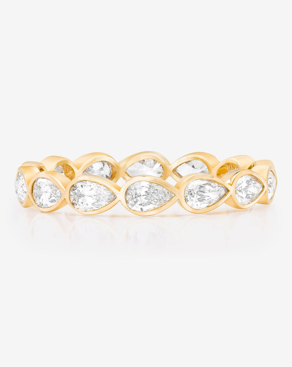 Lab Diamond Sideways Pear Bezel Eternity Band