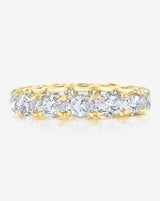 Bridal Wedding Bands 14k Yellow Gold / 3 Sideways Oval Eternity Band