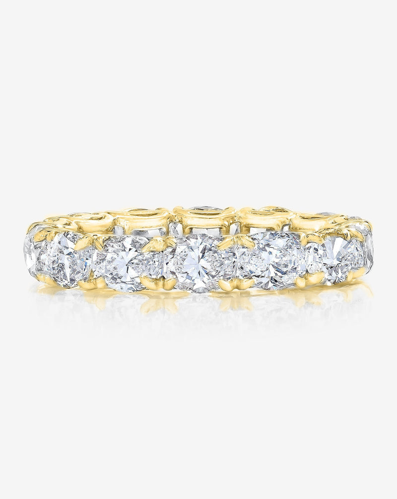 Bridal Wedding Bands 14k Yellow Gold / 3 Sideways Oval Eternity Band