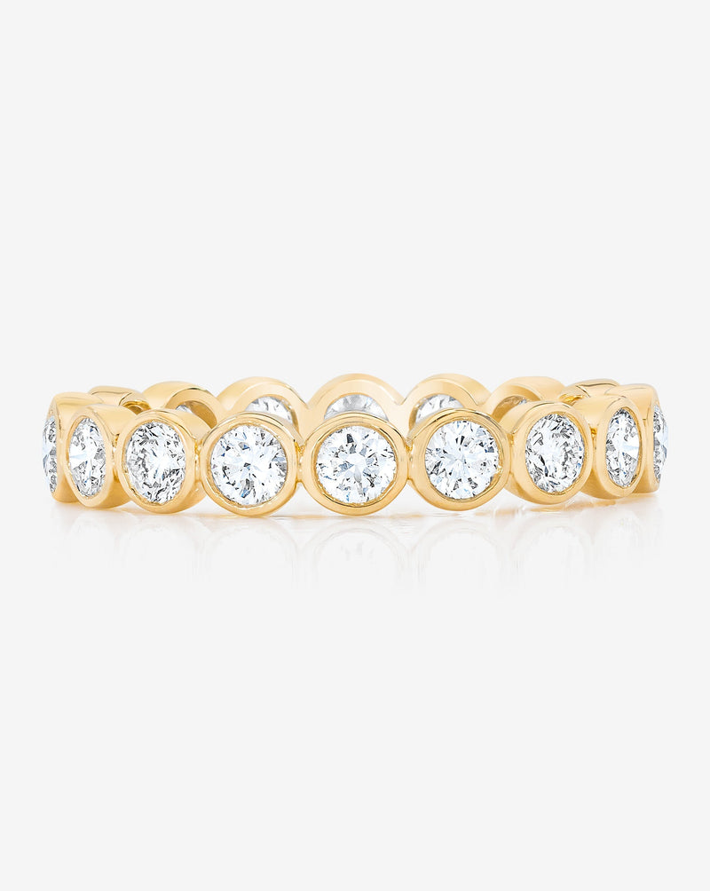 Bridal Wedding Bands 14k Yellow Gold / 3 Ultra Mini Round Bezel Eternity Band