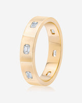 Bridal Wedding Bands 5 mm Emerald Luxe Inlay Wedding Band