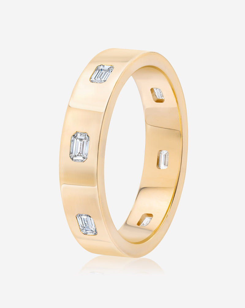 Bridal Wedding Bands 5 mm Emerald Luxe Inlay Wedding Band