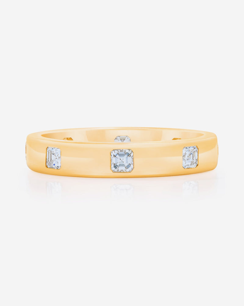 Bridal Wedding Bands Asscher Inlay Eternity Band