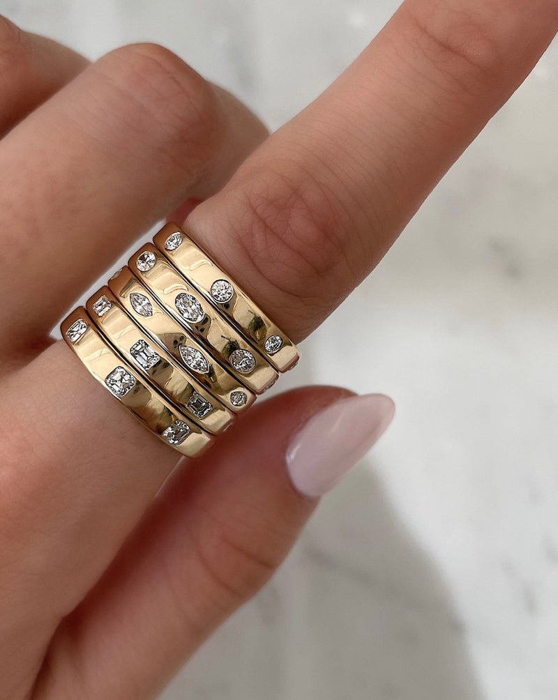 Bridal Wedding Bands Asscher Luxe Inlay Eternity Band