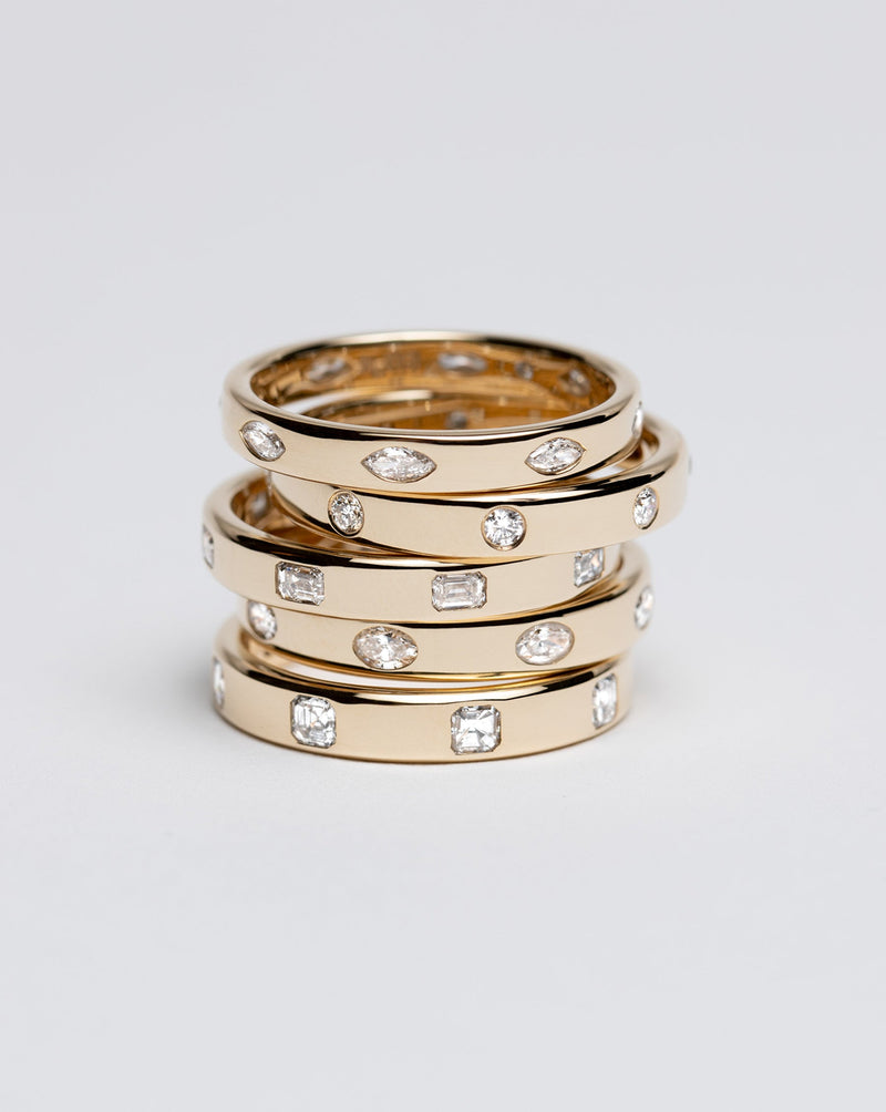 Bridal Wedding Bands Asscher Luxe Inlay Eternity Band