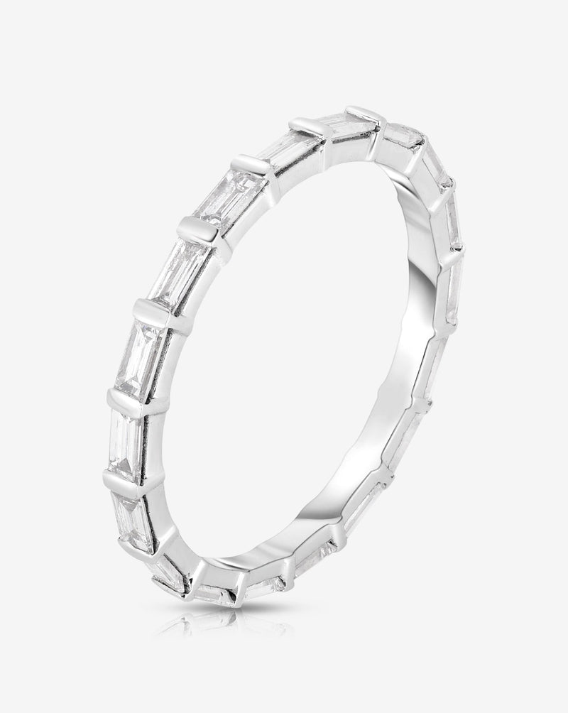 Ring Concierge Baguette Bar Eternity Band Platinum side view