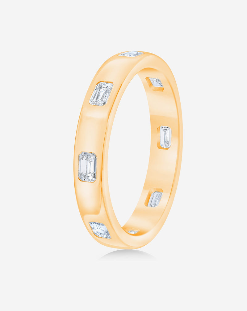 Bridal Wedding Bands Emerald Inlay Eternity Band side view