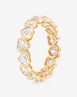 Heart Bezel Eternity Band 14K Yellow Gold - side view