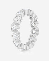 Bridal Wedding Bands Heart Bezel Eternity Band side view