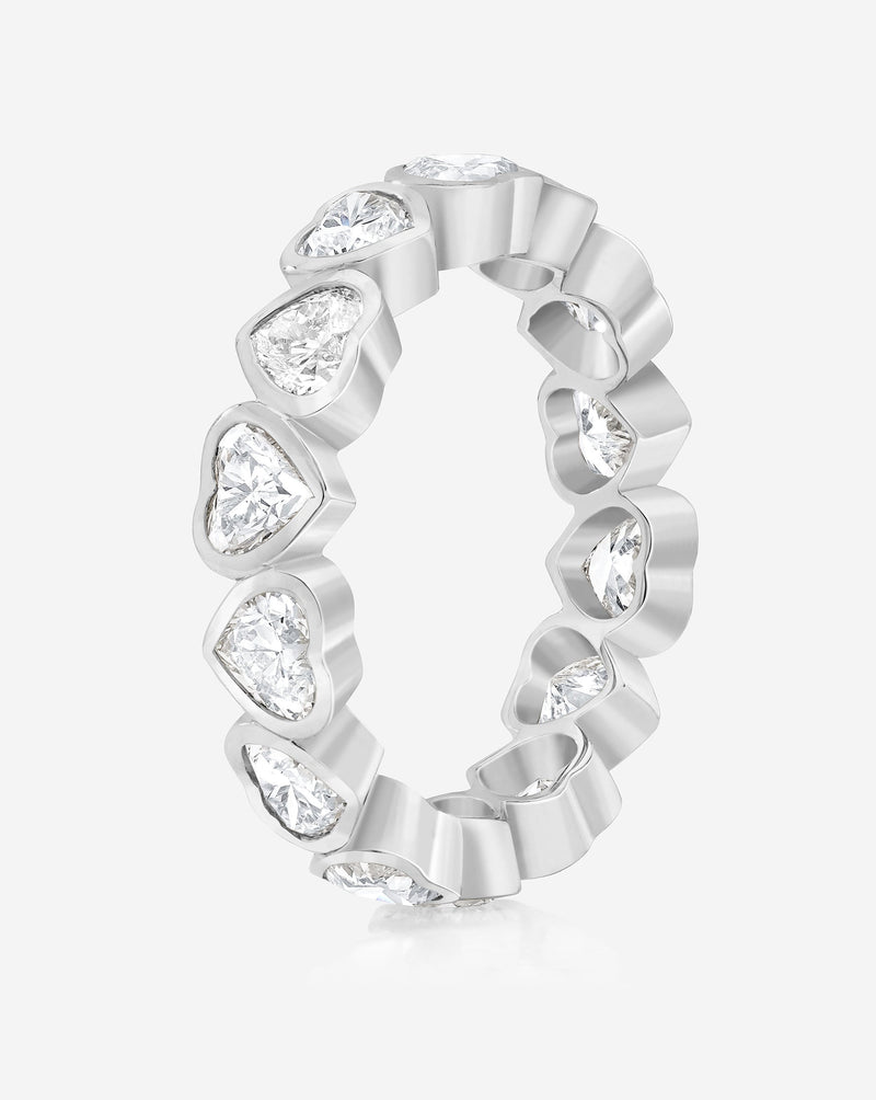 Bridal Wedding Bands Heart Bezel Eternity Band side view