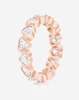 Bridal Wedding Bands Heart Bezel Eternity Band rose gold side view