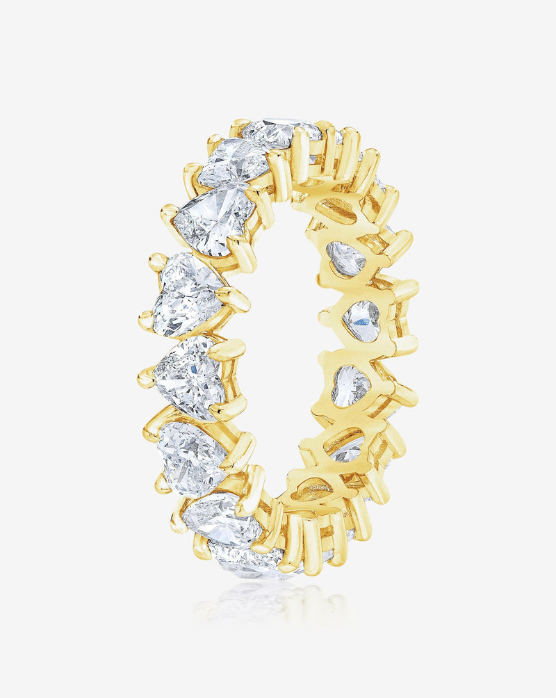 Bridal Wedding Bands Heart Shaped Eternity Band - side view