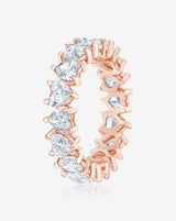 Bridal Wedding Bands Heart Shaped Eternity Band - rose gold side view