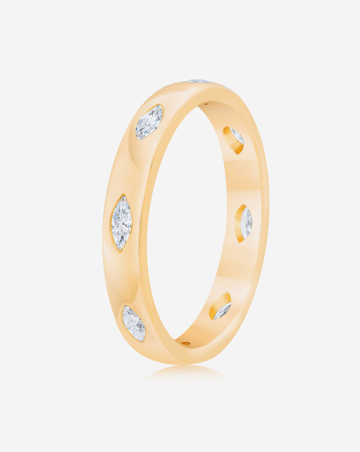 Bridal Wedding Bands Marquise Inlay Eternity Band