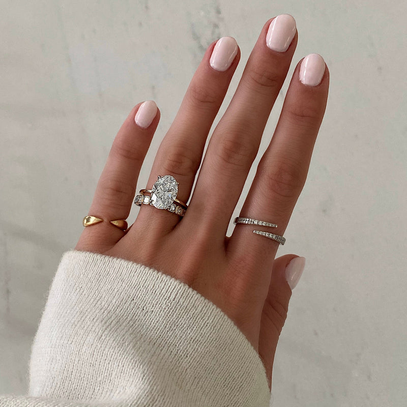 Bridal Wedding Bands Mini Asscher Bezel Eternity Band