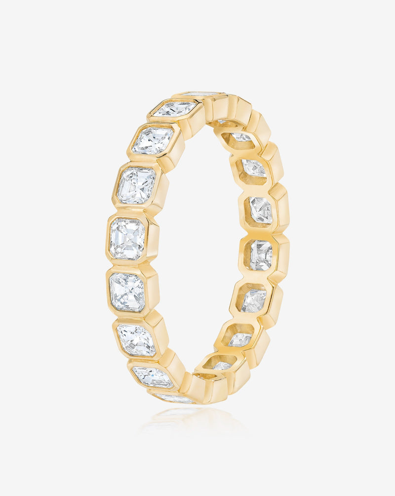 Bridal Wedding Bands Mini Asscher Bezel Eternity Band