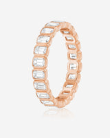 Bridal Wedding Bands Mini Emerald Bezel Eternity Band rose gold side view