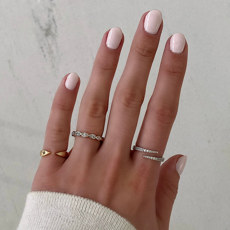 Bridal Wedding Bands Mini Marquise Bezel Eternity Band