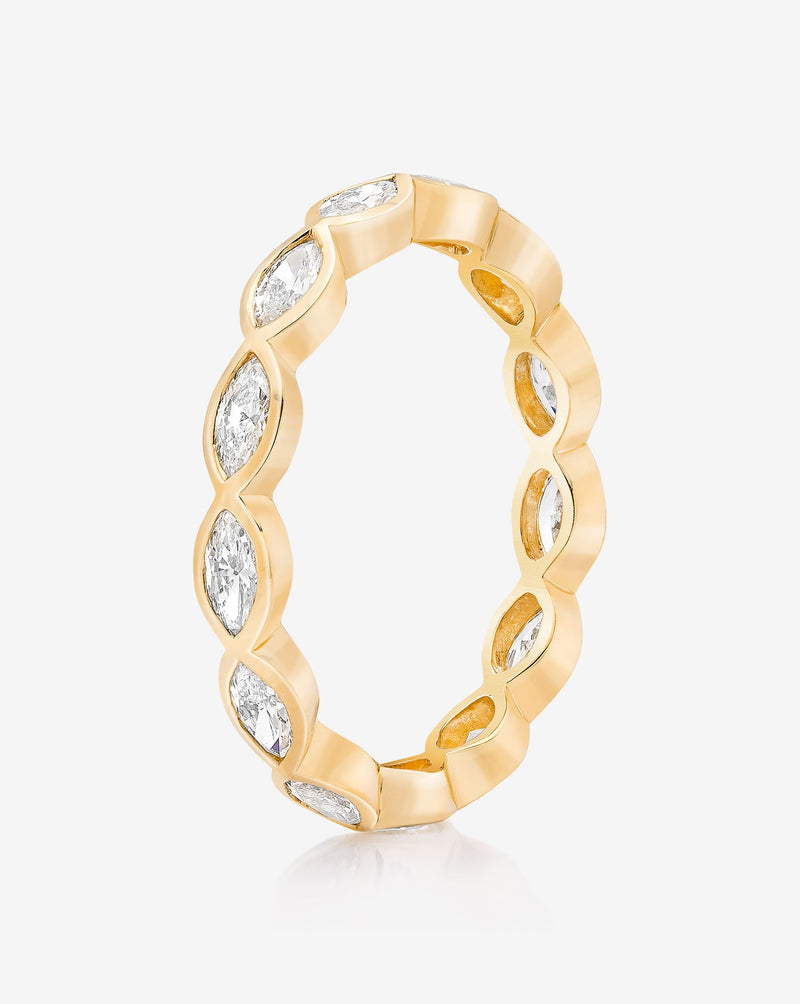 Bridal Wedding Bands Mini Marquise Bezel Eternity Band