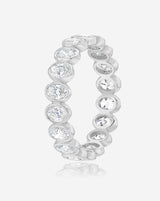 Mini Oval Bezel Eternity Band - Platinum