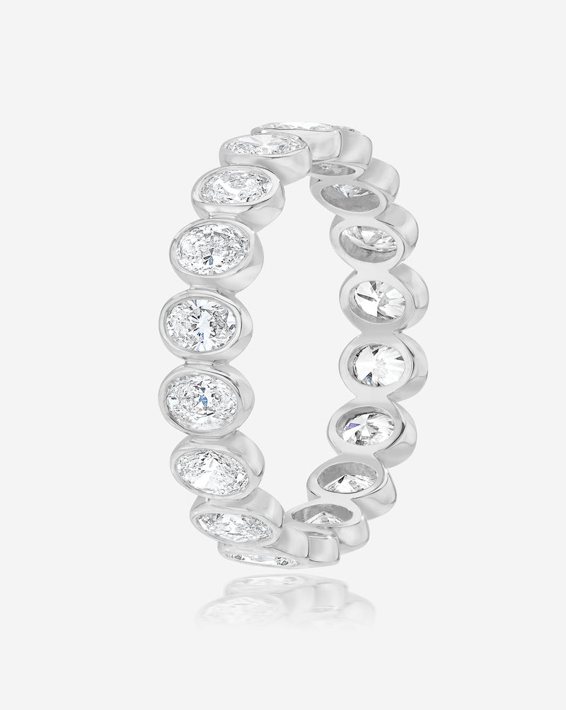 Mini Oval Bezel Eternity Band - Platinum