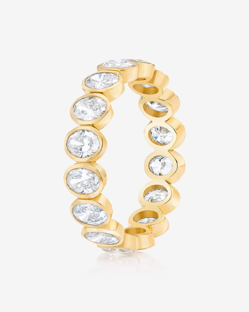 Bridal Wedding Bands Mini Oval Bezel Eternity Band