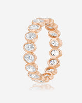 Bridal Wedding Bands Mini Oval Bezel Eternity Band