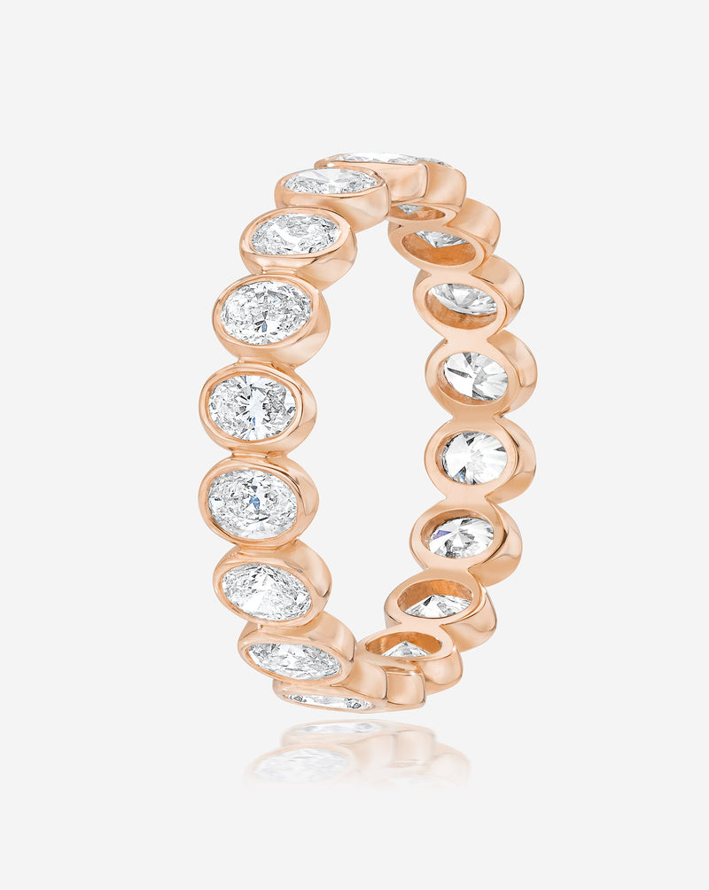 Bridal Wedding Bands Mini Oval Bezel Eternity Band