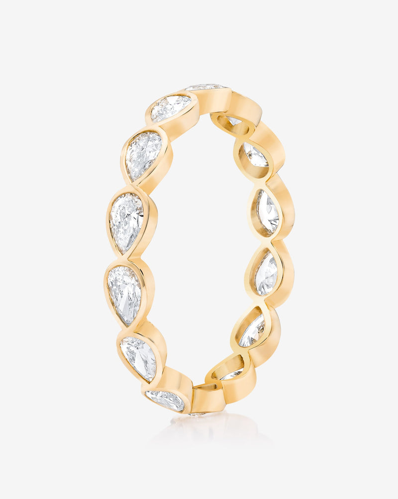 Bridal Wedding Bands Mini Pear Bezel Eternity Band side view