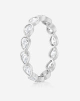 Bridal Wedding Bands Mini Pear Bezel Eternity Band side view