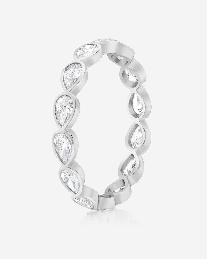 Bridal Wedding Bands Mini Pear Bezel Eternity Band side view