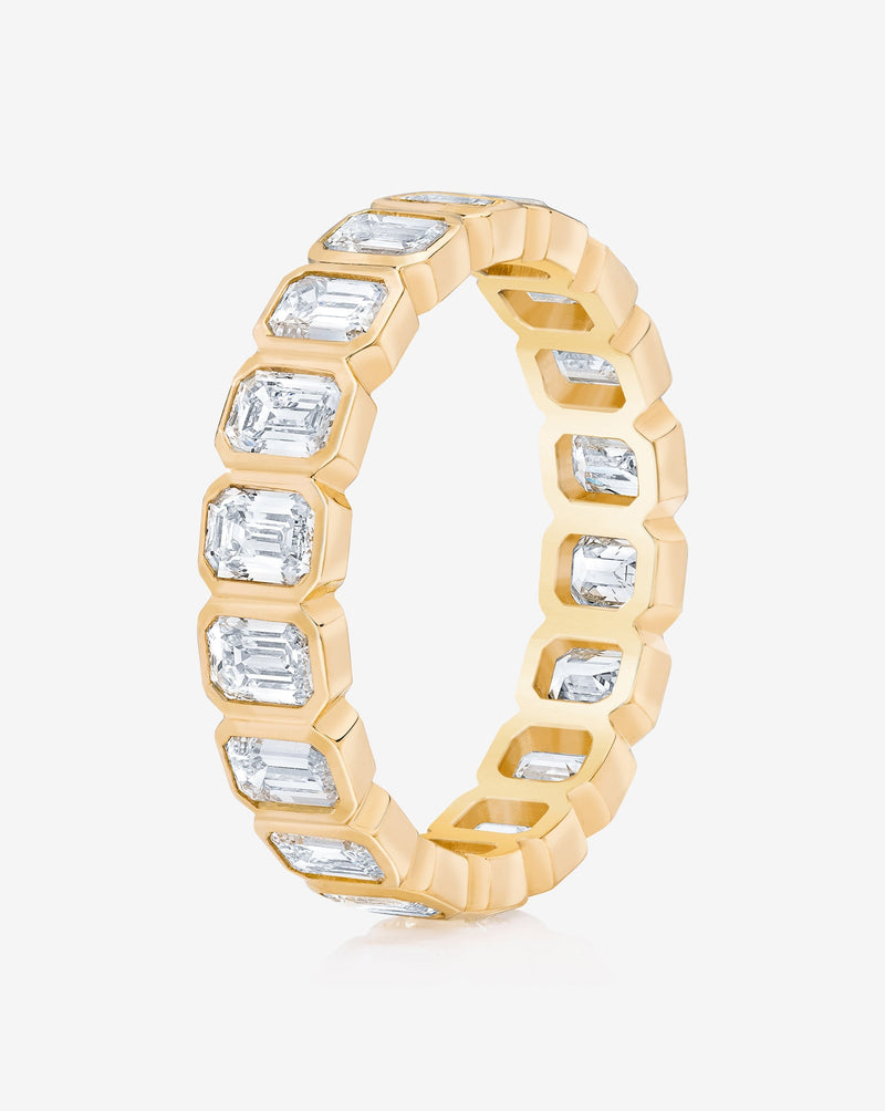 Bridal Wedding Bands Petite Emerald Bezel Eternity Band