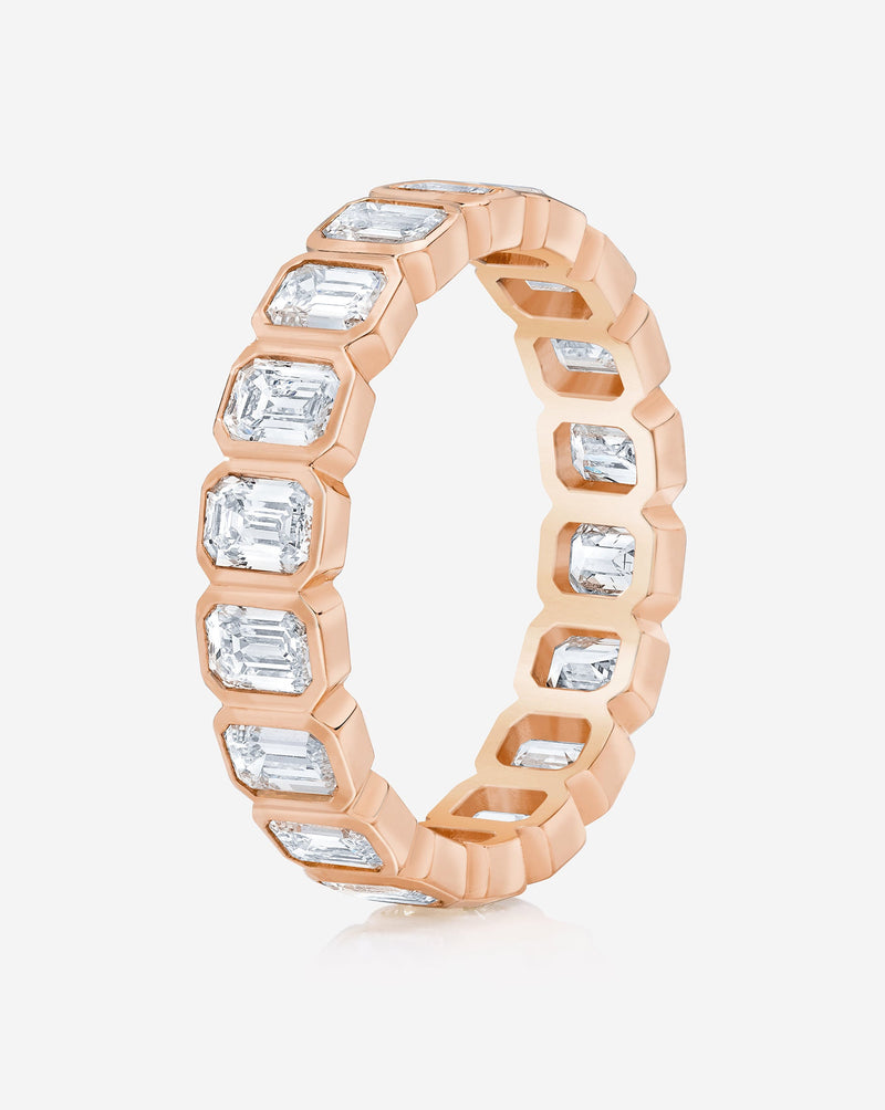 Bridal Wedding Bands Petite Emerald Bezel Eternity Band