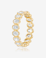 Bridal Wedding Bands Petite Oval Bezel Eternity Band side view